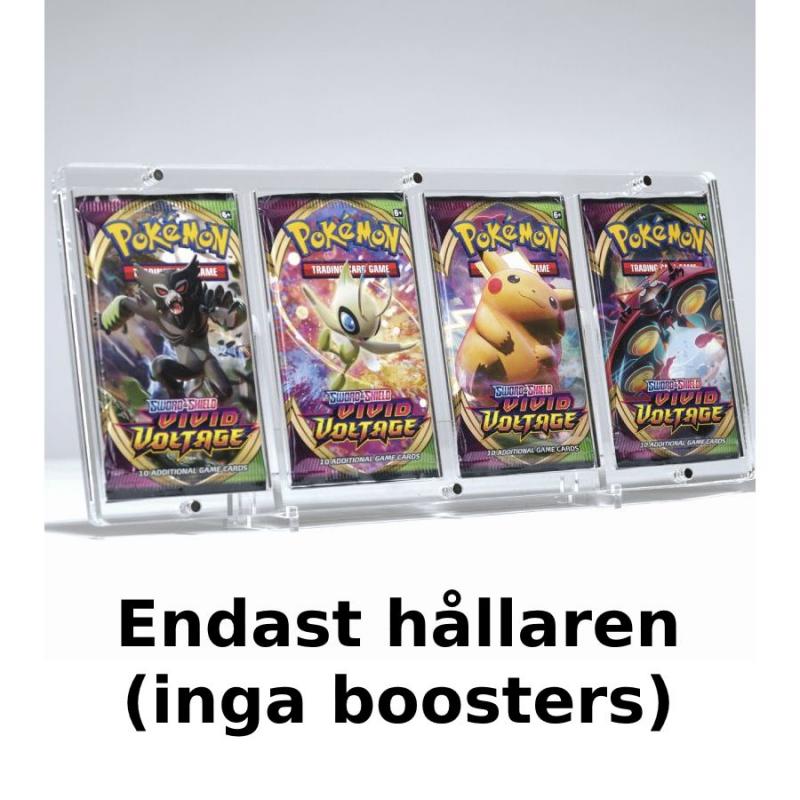 Magnet Booster Case for four boosters  4mm Clear Acrylic + stand - Legendary Card Collector (No boosters included)
