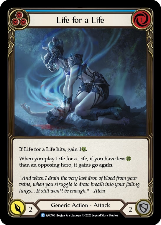 ARC166 - FAB - Arcane Rising Unlimited - Life for a Life (Blue) - Rare - FOIL