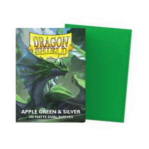 Dragon Shield Dual Matte, 100ct,  Apple Green & Silver