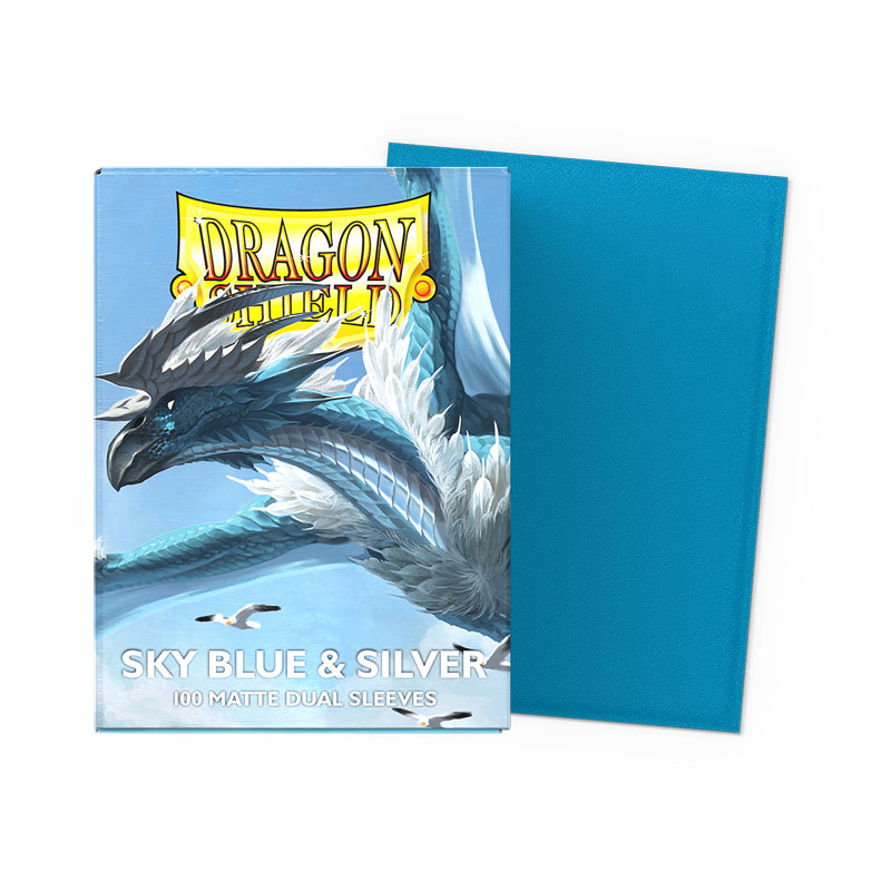Dragon Shield Dual Matte, 100st,  Sky Blue & Silver