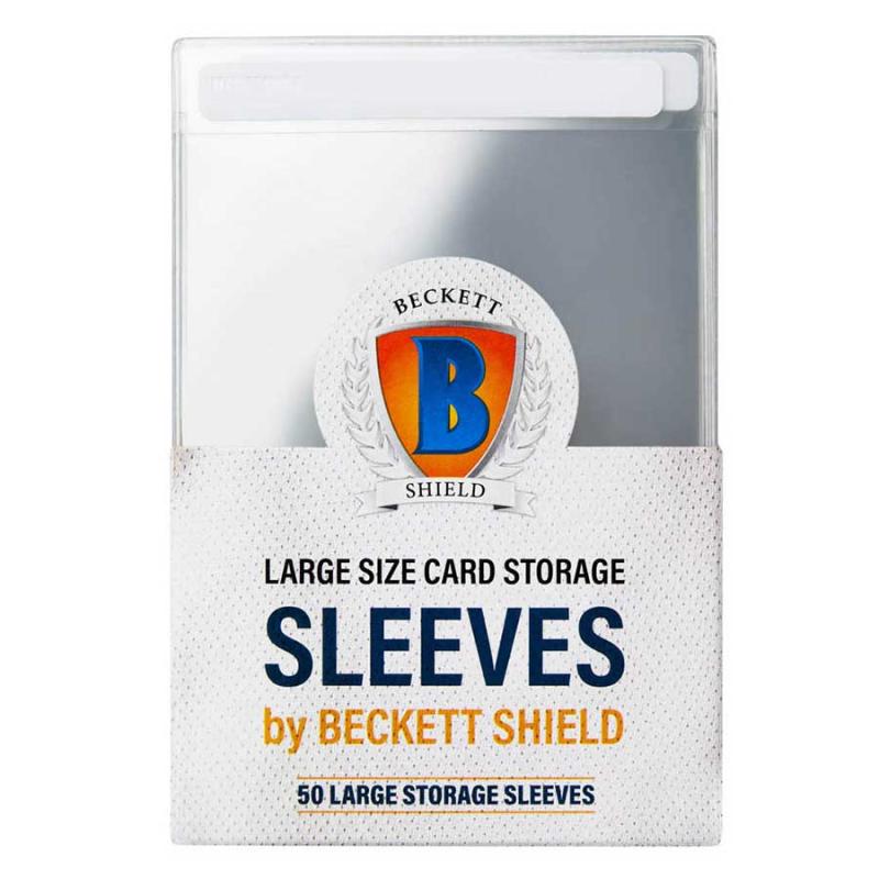 Beckett Shield LARGE Size Card Storage Sleeves (50 Sleeves) [Semi rigid type of sleeve]