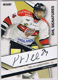 2009-10 SHL Signatures s.2 #14 Niklas Sundström MODO Hockey