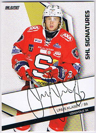 2009-10 SHL Signatures s.1 #15 Linus Klasen Södertälje SK