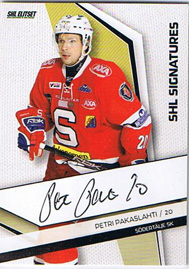 2009-10 SHL Signatures s.1 #16 Petri Pakaslahti Södertälje SK