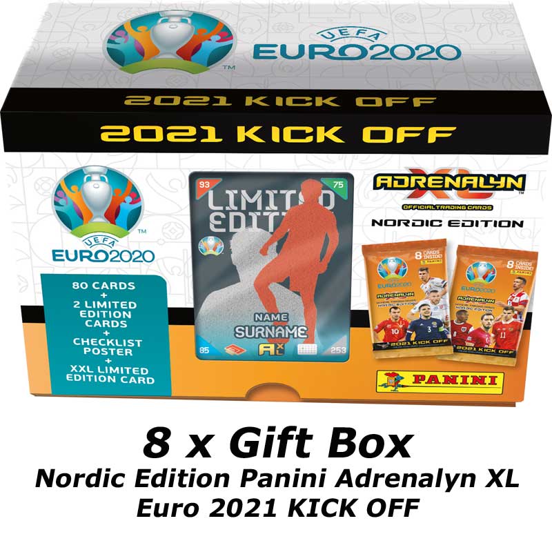 8 Gift Box, Nordic Edition Panini Adrenalyn XL Euro 2021 KICK OFF