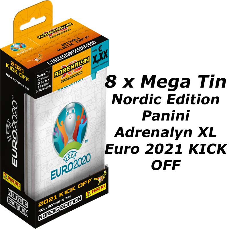 8st Mega Tin, Nordic Edition Panini Adrenalyn XL Euro 2021 KICK OFF