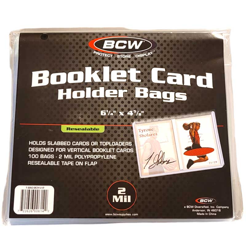 BCW - Resealable Bag for Vertical Booklet Card in Holder 6 1/4" x 4 5/8" (15.875cm x 11.75cm)