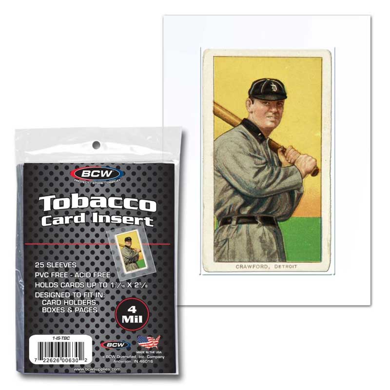 BCW - Tobacco Card Insert Sleeve - 25 Sleeves för små kort