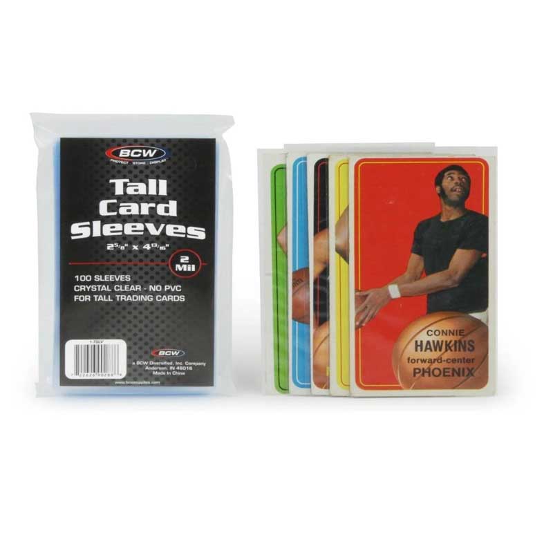 BCW - Tall Trading Card Sleeves - 100 Sleeves (For tall cards)