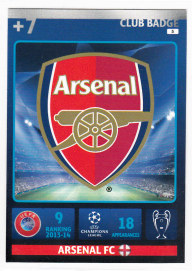 Club Badge, 2014-15 Adrenalyn Champions League, Arsenal FC