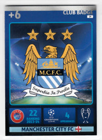 Club Badge, 2014-15 Adrenalyn Champions League, Manchester City FC