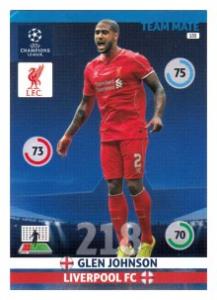 Team Mate, 2014-15 Adrenalyn Champions League, Liverpool FC, Glen Johnson