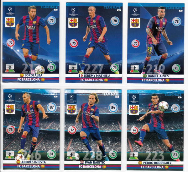 Teamset, 2014-15 Adrenalyn Champions League, FC Barcelona