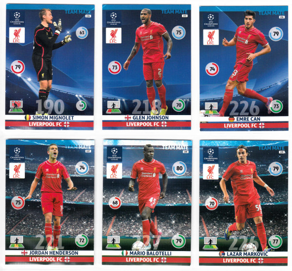 Teamset, 2014-15 Adrenalyn Champions League, Liverpool FC