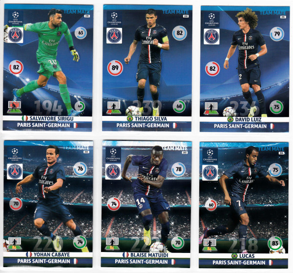 Teamset, 2014-15 Adrenalyn Champions League, Paris Saint-Germain