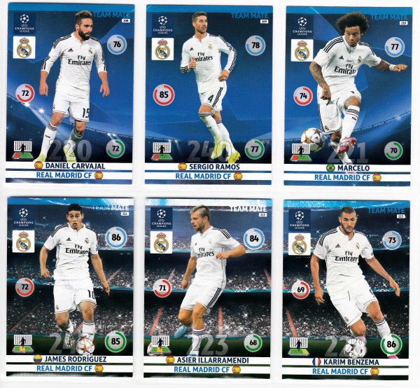 Teamset, 2014-15 Adrenalyn Champions League, Real Madrid CF