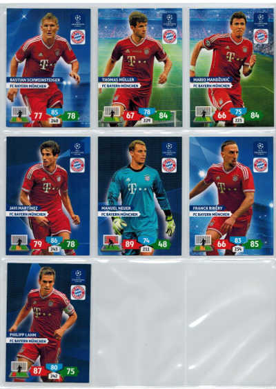 Teamset FC Bayern Munchen, 2013-14 Adrenalyn Champions League, 7 cards