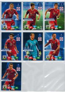 Teamset FC Bayern Munchen, 2013-14 Adrenalyn Champions League, 7 olika grundkort