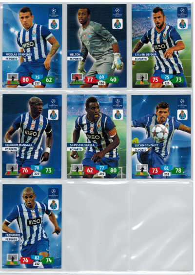 Teamset FC Porto 2013-14 Adrenalyn Champions League, 7 olika grundkort