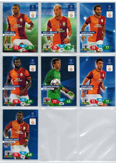 Teamset Galatasaray, 2013-14 Adrenalyn Champions League, 7 olika grundkort