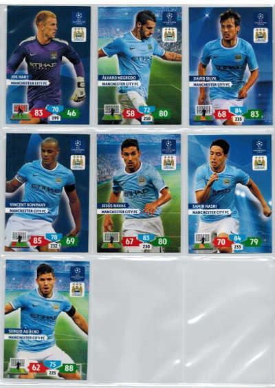 Teamset Manchester City FC, 2013-14 Adrenalyn Champions League, 7 cards