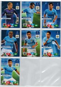 Teamset Manchester City FC, 2013-14 Adrenalyn Champions League, 7 olika grundkort