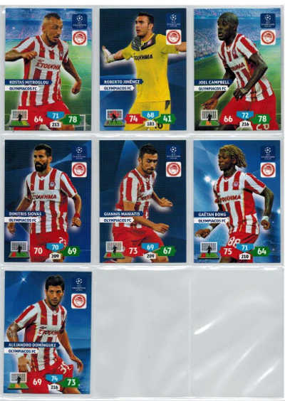 Teamset Olympiacos FC, 2013-14 Adrenalyn Champions League, 7 cards