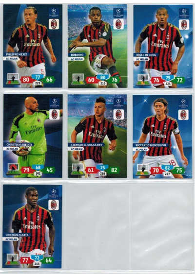 Base cards AC Milan, 2013-14 Adrenalyn Champions League, Pick from list