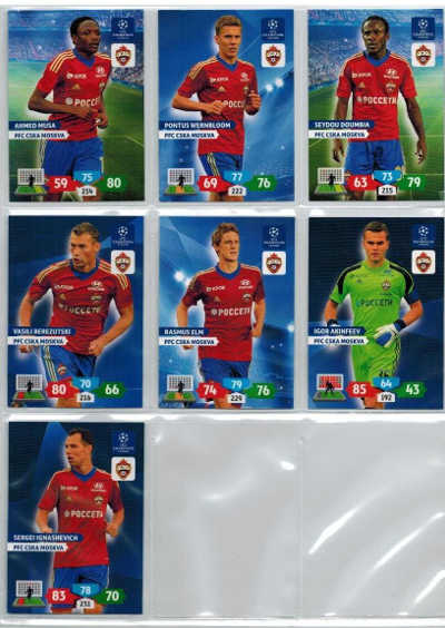 Base cards PFC CSKA Moskva, 2013-14 Adrenalyn Champions League, Pick from list