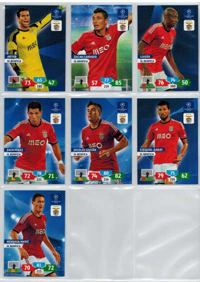 Teamset SL Benfica, 2013-14 Adrenalyn Champions League, 7 cards