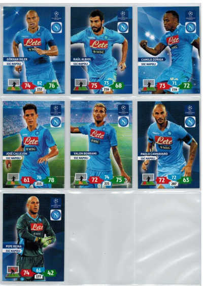 Teamset SSC Napoli, 2013-14 Adrenalyn Champions League, 7 cards