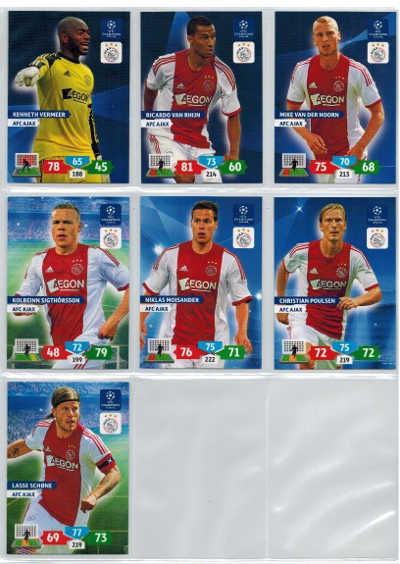 Teamset AFC Ajax, 2013-14 Adrenalyn Champions League, 7 cards