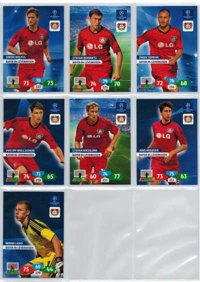 Base cards Bayer 04 Leverkusen, 2013-14 Adrenalyn Champions League, Pick from list