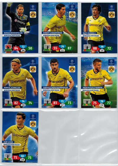 Teamset Borussia Dortmund, 2013-14 Adrenalyn Champions League, 7 cards
