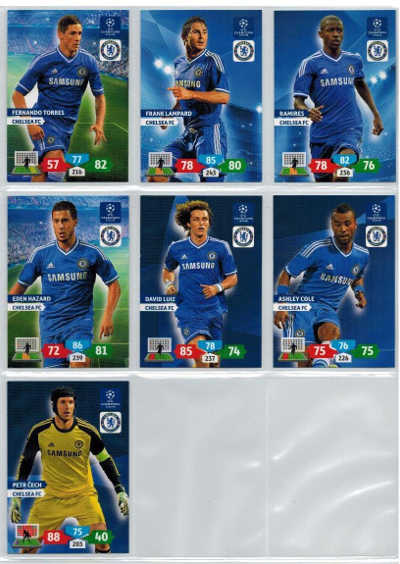 Teamset Chelsea FC, 2013-14 Adrenalyn Champions League, 7 cards
