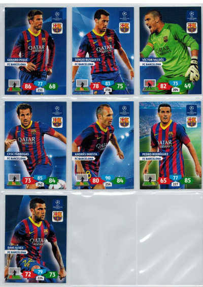 Base cards FC Barcelona, 2013-14 Adrenalyn Champions League, Pick from list