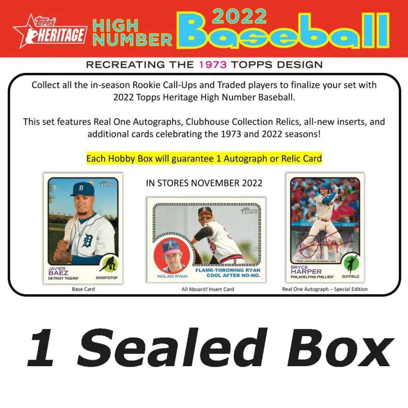 FÖRHANDSVISNING: Hel Box 2022 Topps Heritage High Number Baseball Hobby (Börjar säljas när mer info finns)
