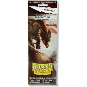 Dragon Shield, Perfect Fit Sealable – 100 Standard Size - Smoke