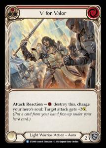 DTD060 - V for Valor - Rare - Rainbow Foil - Red