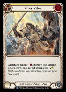 DTD061 - V for Valor - Rare - Rainbow Foil - Yellow