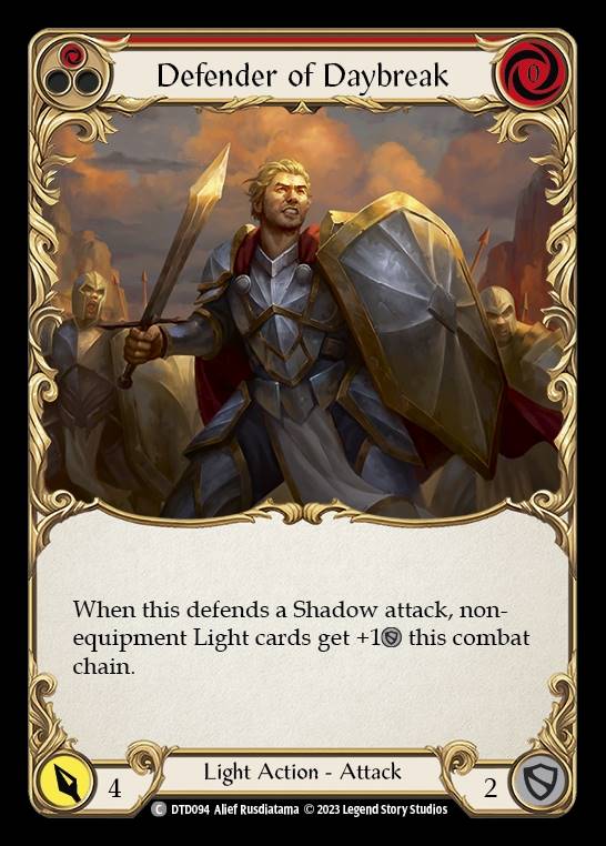 DTD094 - Defender of Daybreak - Common - Rainbow Foil - Red