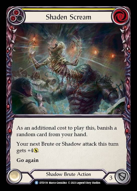 DTD119 - Shaden Scream - Rare - Rainbow Foil - Yellow