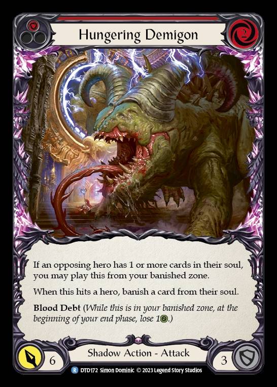 DTD172 - Hungering Demigon - Rare - Rainbow Foil - Red