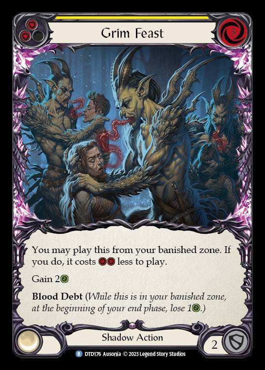 DTD176 - Grim Feast - Rare - Rainbow Foil - Yellow