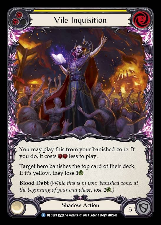 DTD179 - Vile Inquisition - Rare - Rainbow Foil - Yellow