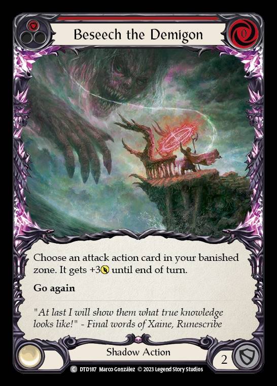 DTD187 - Beseech the Demigon - Common - Rainbow Foil - Red