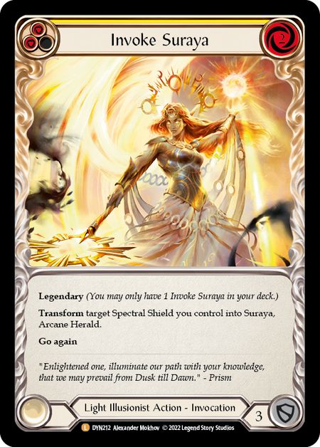 DYN212 - Invoke Suraya // Suraya, Archangel of Knowledge - Legendary - Rainbow Foil