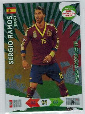Fan Favourite, 2013-14 Adrenalyn Road to the World Cup, Sergio Ramos