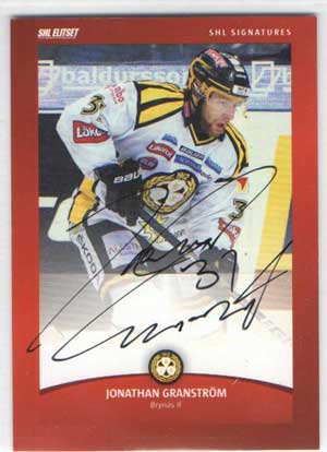 2012-13 SHL s.1 Signatures #02 Jonathan Granström Brynäs