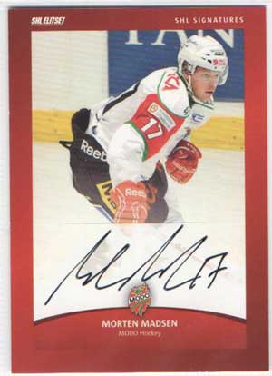 2012-13 SHL s.1 Signatures #09 Morten Madsen MODO Hockey